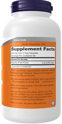 Glycine 1000 mg 250 Veg Caps by NOW