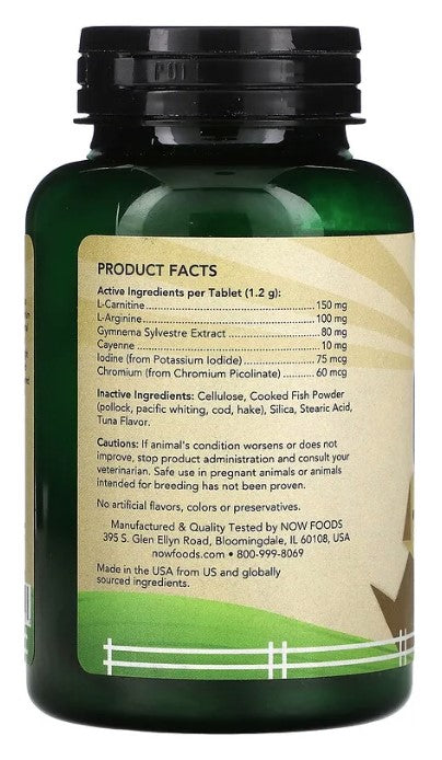 Glucose Metabolic Support, For Dogs, 90 Chewable Tablets, by NOW Pets