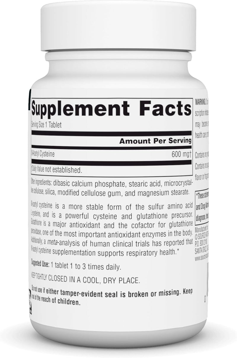 N-Acetyl Cysteine 600mg 60 Tabs by Source Naturals
