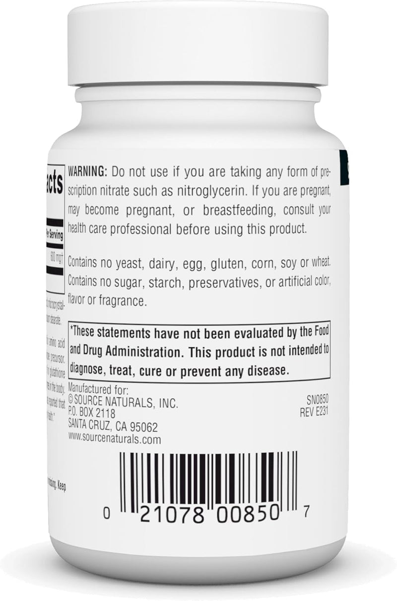 N-Acetyl Cysteine 600mg 60 Tabs by Source Naturals