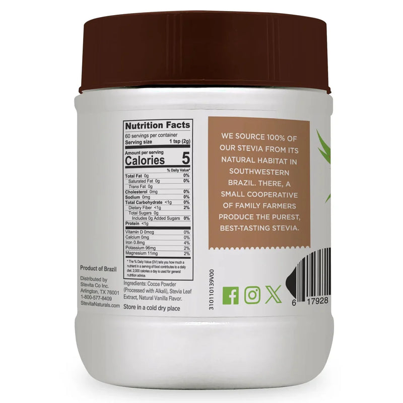 Cocoa Delight Sugar Free Semi Sweet Cocoa Powder 4.2 oz (120 g) by Stevita Naturals