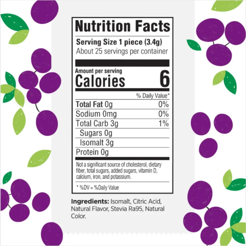 Sugar Free Glorious Grape Hard Candy Pouch 3 oz (85 g) by Stevita Naturals