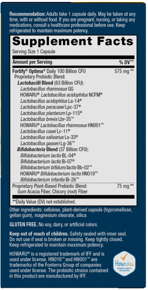 Fortify Optima Ultra Potency Probiotic 30 Delayed-release Capsules by Nature&