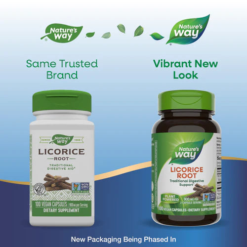 Licorice Root 450 mg 100 Vegetarian Capsules by Nature&