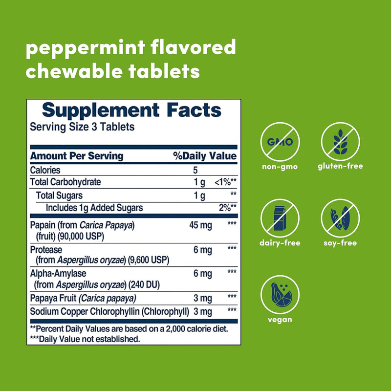 Papaya Enzyme with Chlorophyll 100 Chewable Tablets by American Health
