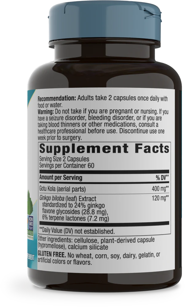 Ginkgo Standardized 120 Veg Capsules by Nature&