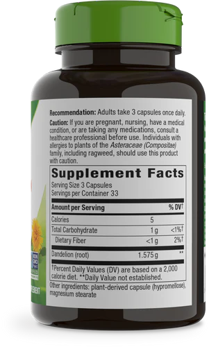 Dandelion Root 525 mg 100 Vcaps by Nature&