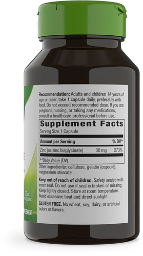 Zinc Chelate 30 mg 100 Capsules