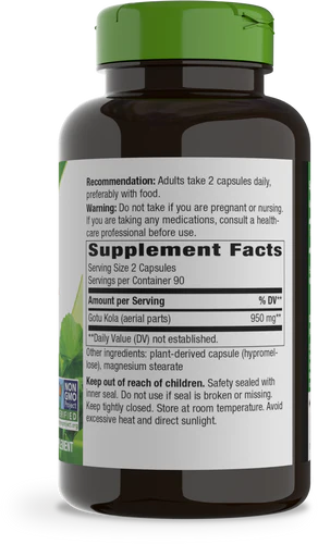 Gotu Kola Herb 475 mg 180 Vegetarian Capsules