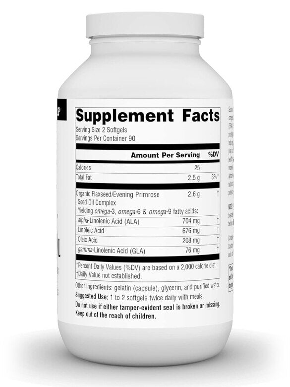 Flax Seed-Primrose Oil, 1,300 mg, 180 Softgels by Source Naturals