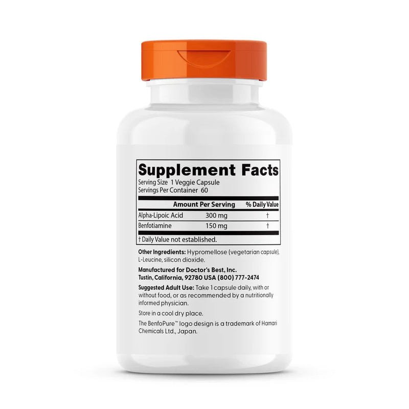 Benfotiamine 150 + Alpha Lipoic Acid 300 60 Veggie Caps