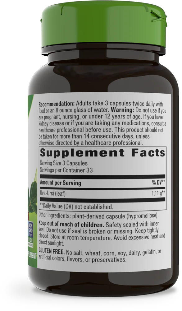 Uva Ursi Leaves 480 mg 100 Vegetarian Capsules by Nature&