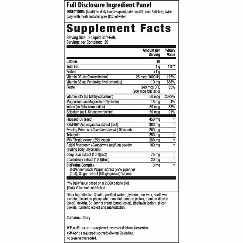 Female Balance, KSM-66® Ashwagandha + Evening Primrose, 60 Liquid Soft-Gels by Irwin Naturals