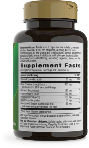 Leg Veins Support Blend 120 Veg Capsules by Nature&