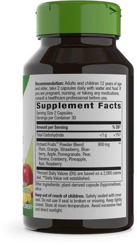 Orchard Fruits 60 Vegetarian Capsules by Nature&