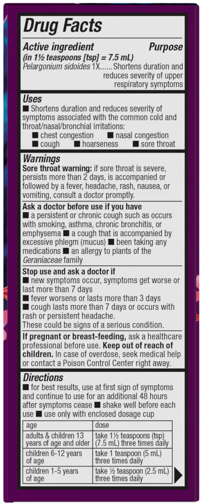 Umcka ColdCare Soothing Syrup Cherry Flavor 4 fl oz (120 ml)