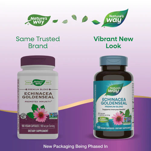 Echinacea Goldenseal 450 mg 180 Vegetarian Capsules by Nature&