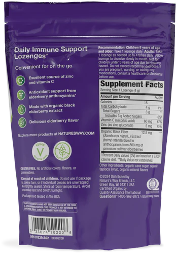 Organic Sambucus Zinc Lozenges 24 Lozenges