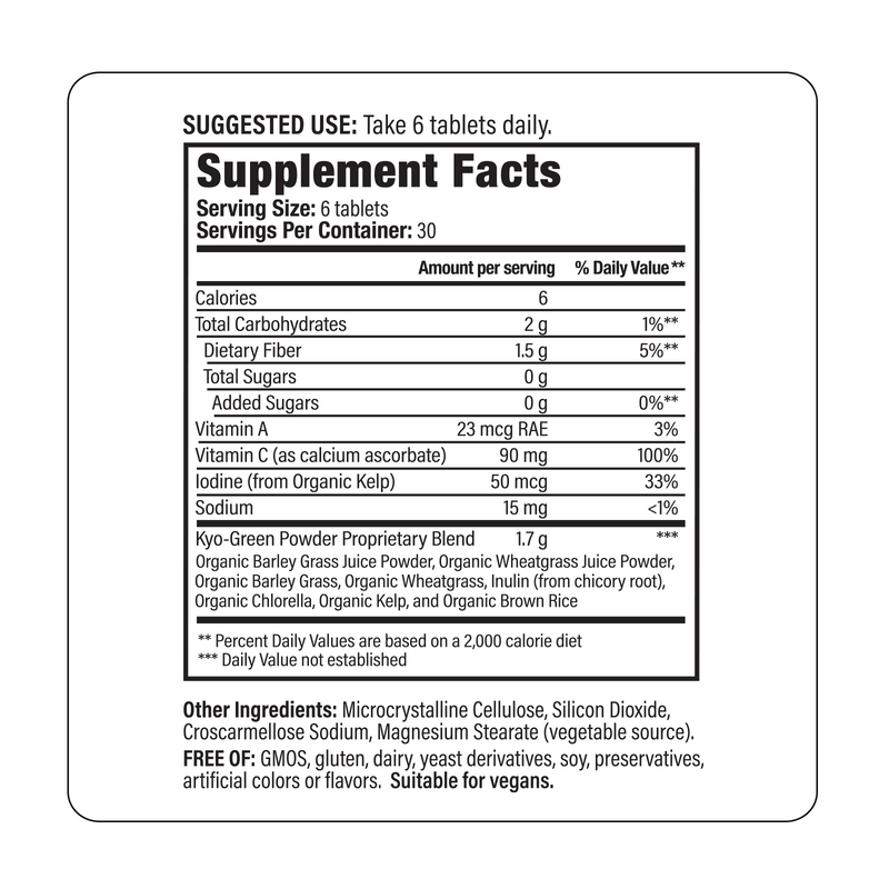 Kyo-Green Tablets, Greens Blend Energy 180 Tablets, Kyolic