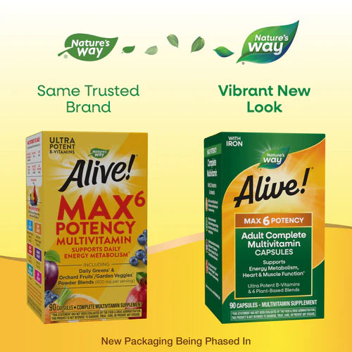 Alive! Max6 Daily Multi-Vitamin Max Potency 90 Veg Capsules