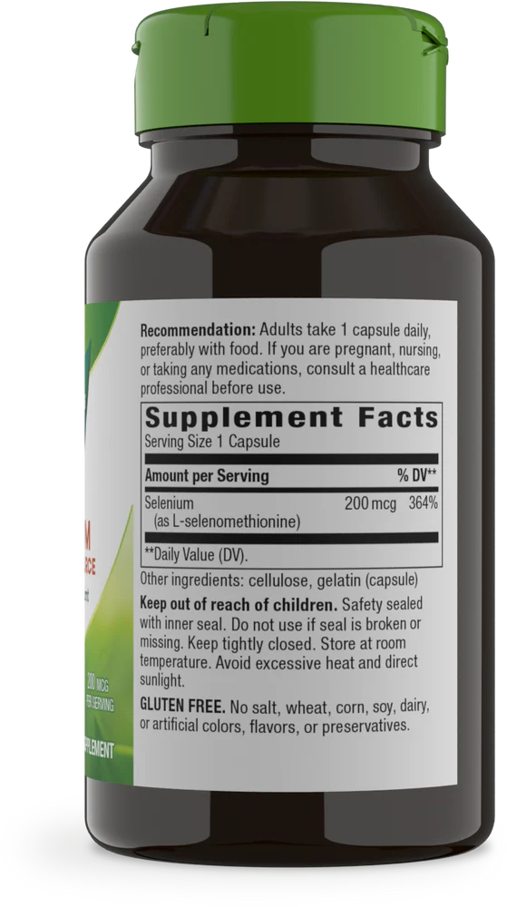 Selenium Yeast-Free 200 mcg 100 Capsules