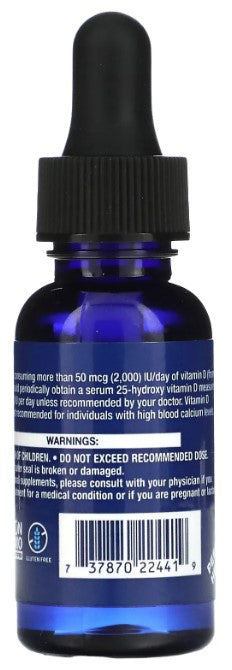 Liquid Vitamin D3, 50 mcg (2,000 IU), 1 fl oz (29.57 ml), by Life Extension