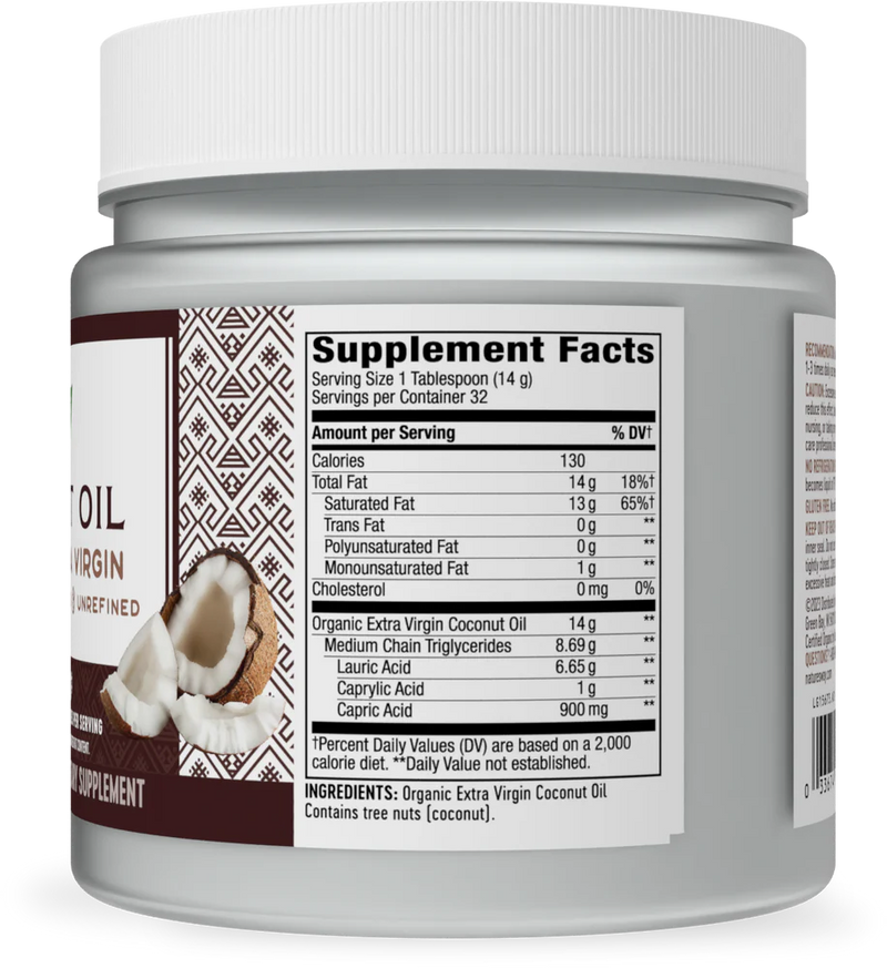 Coconut Oil Extra Virgin 16 oz (454 g)