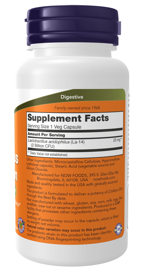 Acidophilus Two Billion 100 Caps by NOW