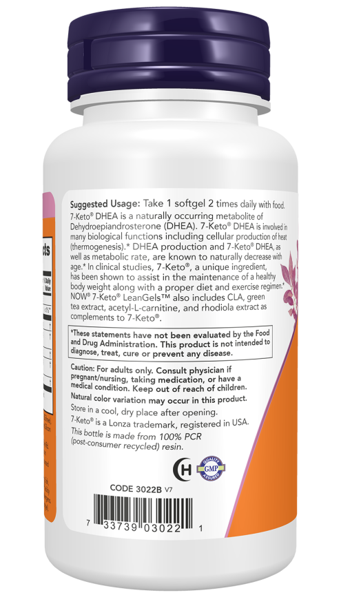 7-KETO LeanGels 100 mg 60 Softgels, NOW Foods