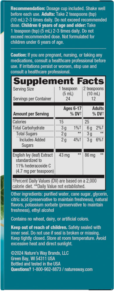 Bronchial Soothe Ivy Leaf Supplement 120 ml (4 fl oz)