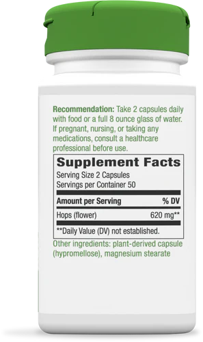 Hops Flowers 310 mg 100 Vegetarian Capsules