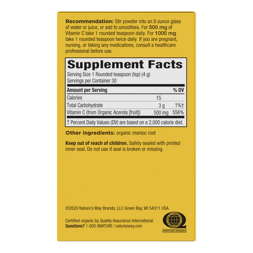 Alive! Vitamin C Powder 4.23 oz (120 g) by Nature&