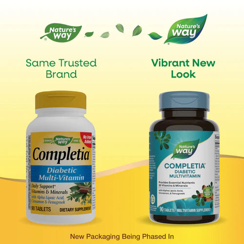 Completia Diabetic Multi-Vitamin Iron Free 90 Tablets by Nature&