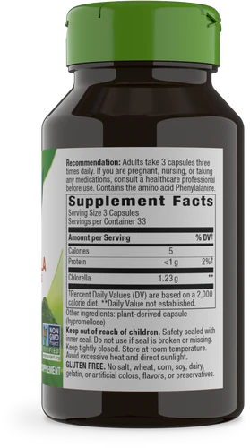 Chlorella Micro-Algae 410 mg 100 Vegetarian Capsules by Nature&