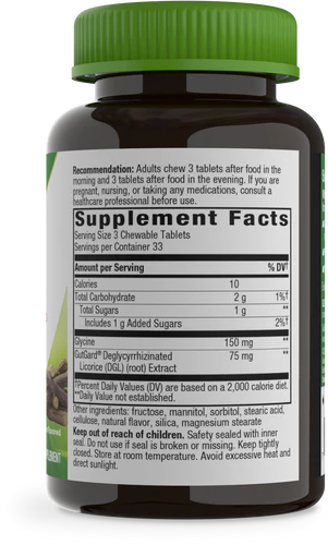 DGL Deglycyrrhizinated Licorice Flavored 100 Chewable Tablets