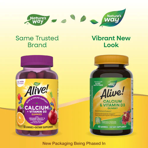 Alive! Calcium + D3 Gummies 60 Gummies