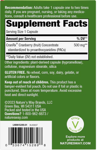 CranRx Bioactive Cranberry 30 Vegetarian Capsules by Nature&