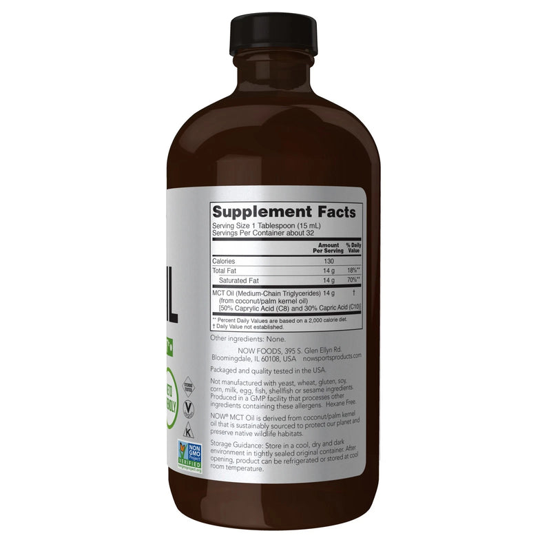 MCT Oil, Unflavored, 16 fl oz (473 ml) by NOW