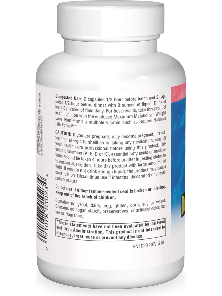 Diet Chitosan, 500mg, 120 Capsules by Source Naturals