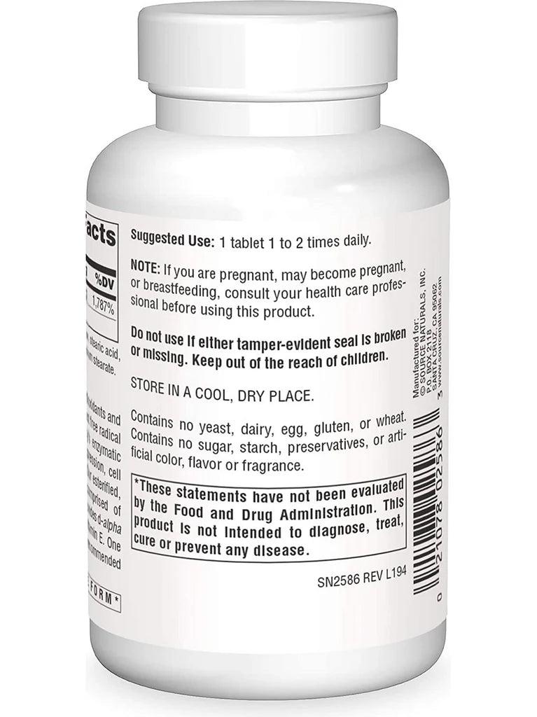 Vitamin E, Non-GMO 400 IU 120 Tablet by Source Naturals