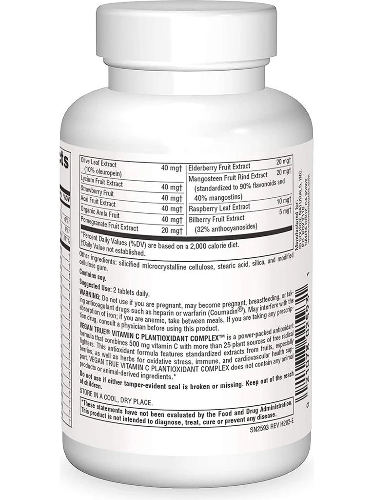 Vegan True® Vitamin C Plantioxidant Complex™ 60 Tablets by Source Naturals