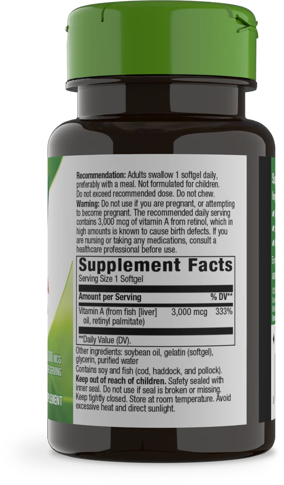 Vitamin A 10,000 IU 100 Softgels