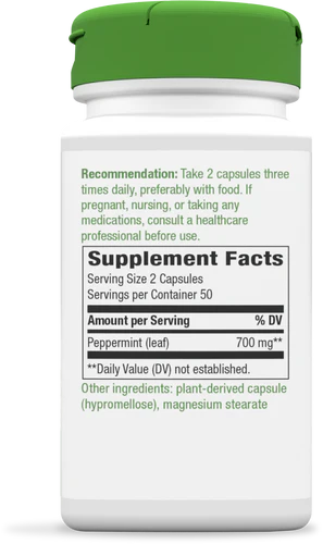 Peppermint Leaf 350 mg 100 Vegetarian Capsules