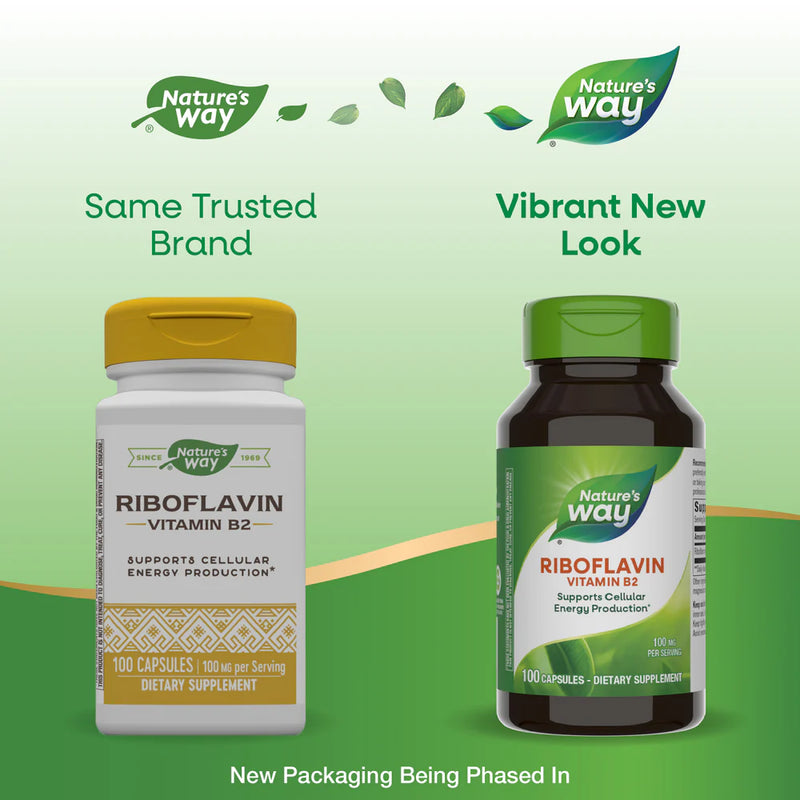 Vitamin B2 Riboflavin 100 mg 100 Capsules