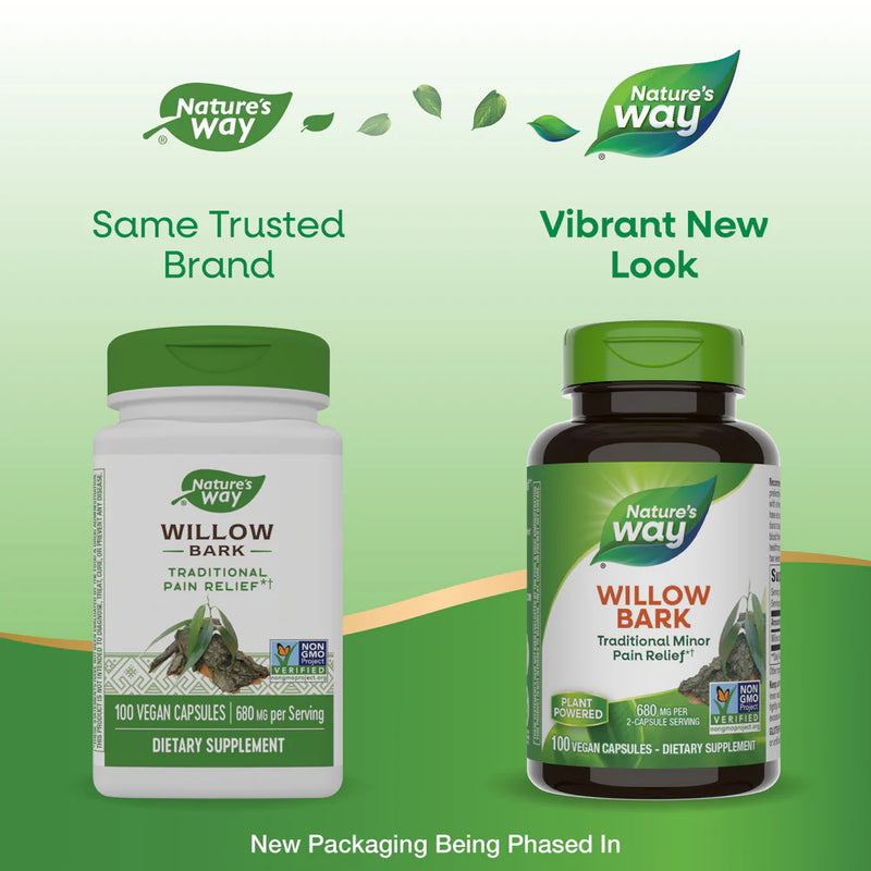 Willow Bark, 680 mg, 100 Vegan Capsules (340 mg per Capsule) by Nature&