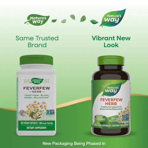 Feverfew Leaves 380 mg 180 Vegetarian Capsules