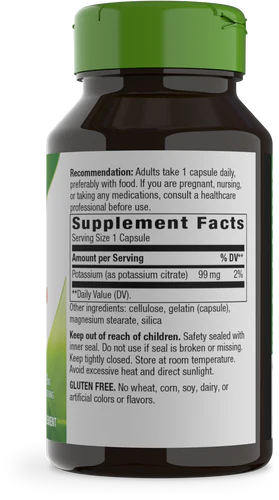 Potassium 99 mg 100 Capsules
