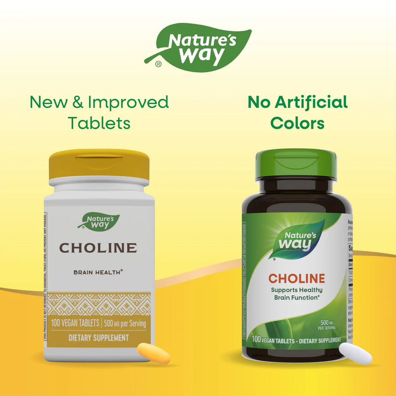 Choline 500 mg 100 Tablets by Nature&