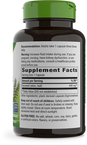 Horsetail Grass 440 mg 100 Vegetarian Capsules by Nature&
