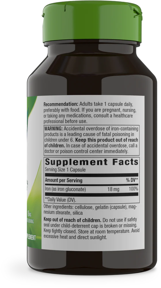 Iron 18 mg 100 Capsules by Nature&